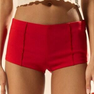Silence +‎ Noise Women's Red Micro Shorts Sabrina